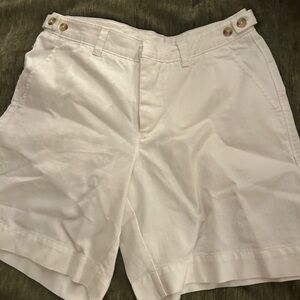 Free People Cream Shorts with Button Detail